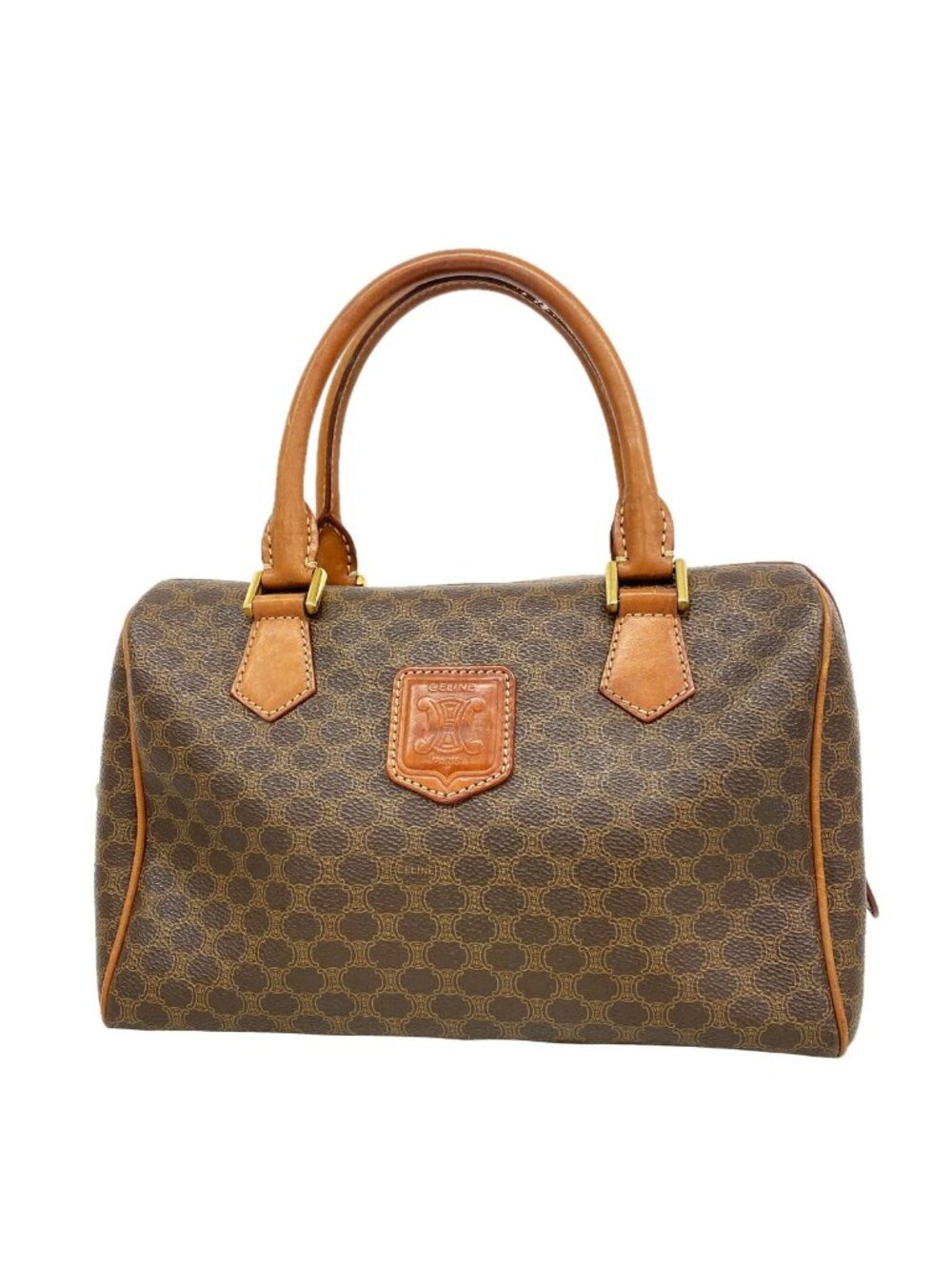 Celine Handbag Macadam Brown Gold